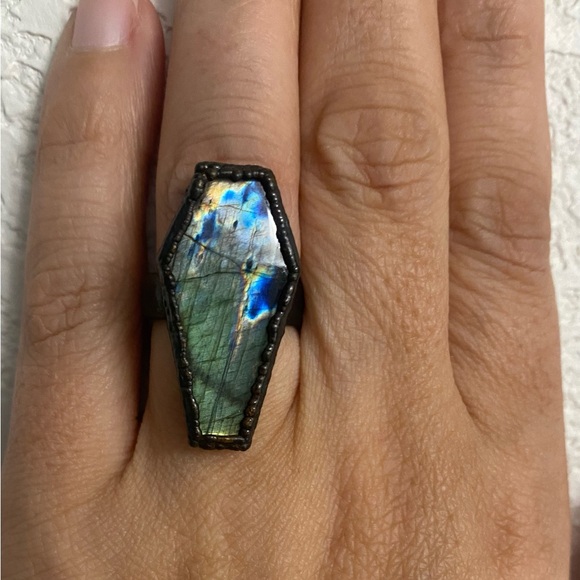Labradorite Coffin Ring